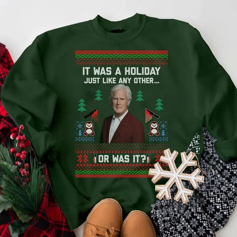True Crime Ugly Christmas Sweatshirt, Funny Keith Morrison Christmas Sweatshirt, Movie Ugly Christmas Sweaters, Gift For Him, For Her