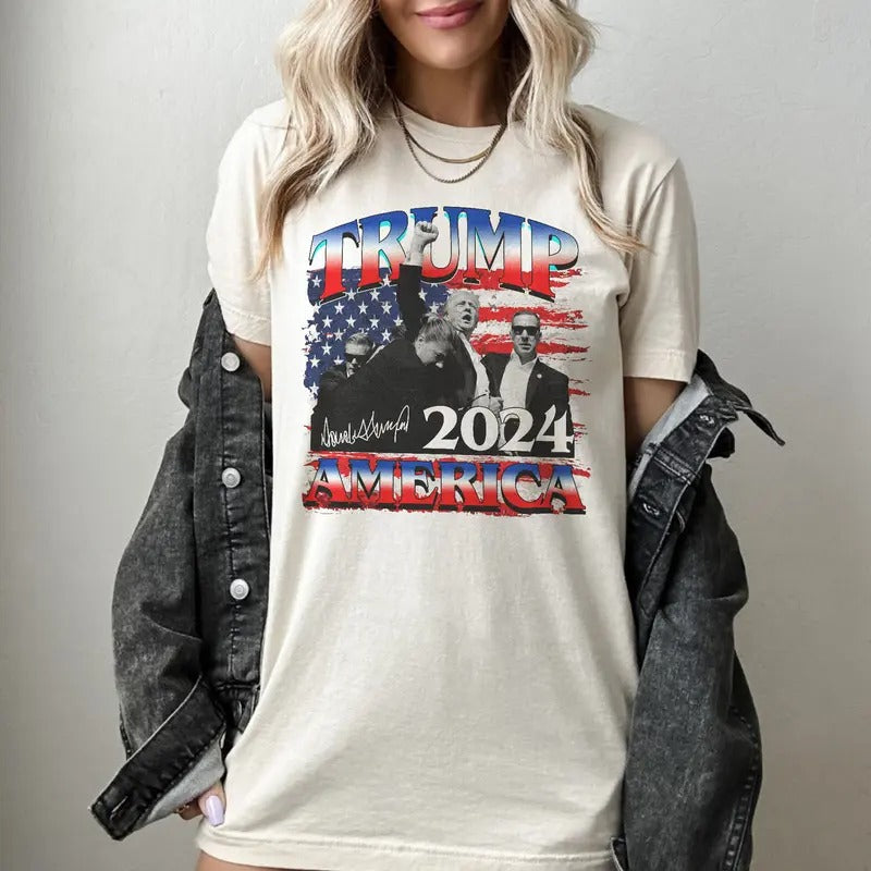 Trum 2024 Take America Back 2024 Unisex Shirt, Trum 2024 Shirt, American Eagle USA Flag Shirt, Trum 2024 Shirt, Gift For Women and Man Unisex Shirt