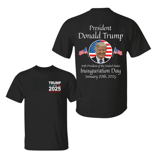 Trum 2025 Shirt, 47th President United States Shirt, Trum 45-47, Inauguration Day Shirt, Supporters Graphic Printed Unisex Classic Cotton