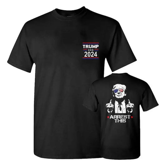 Trum Arrest This Funny T-Shirt 2024 Eleeections, Full Colors, Trum 2024 Shirt, Full Sizes, Unisex 2 Sides Shirt For Men And For Women