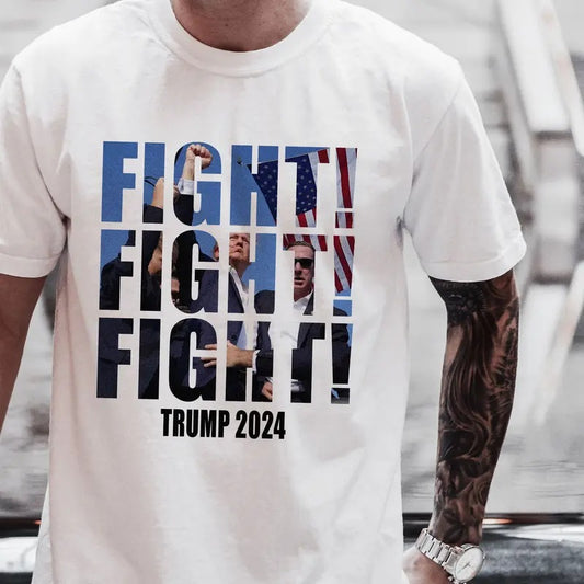 Trum Fist Pump Fight Shirt, Shooting Attempt Tee, Trum 2024 Shirt, Trum Survives Rally, Trum Shot Shirt, Menswear, Womenswear, Classic Cotton Top Casual Streetwear Tshirt
