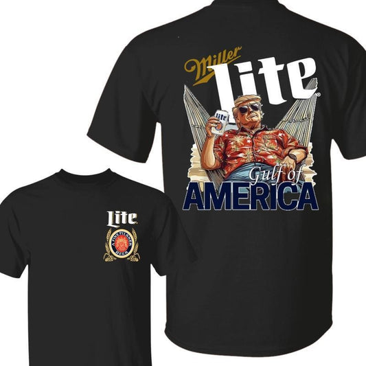 Trum Gulf of America Miler Lite Shirt, Retro Beer Tee, Trump Shirt, Classic Beach Drinking Shirt for Beer Lovers, For Men And Women