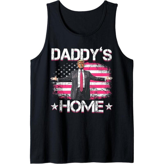 Trump 2024 Daddys Home Funny Trump Pink Tank Top Made in USA
