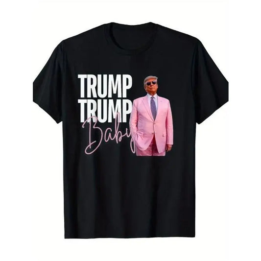 Trump Series T-shirt, Men's Short Sleeve T-Shirt, Casual and Comfortable Round Neck T-Shirt, Daily Wear Top Made in USA