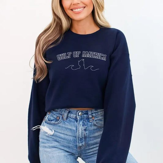 Trump Sweatshirt, Gulf Of America Trump Shirt, Embroidered Sweatshirt, Funny Trump Tee, Presidential Election, Stand With Trump, Trump 2024