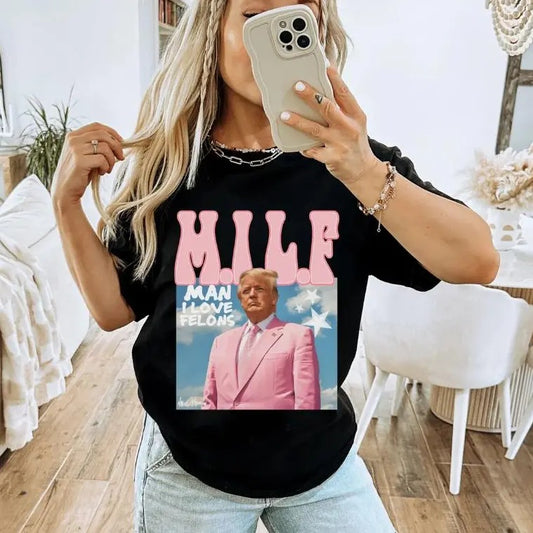 Trump Thug Life Shirt Viral Thug Life Trump Trending T-Shirt Sarcastic Donald Trump Tee Funny Trump 2024,Unisex Top Shortsleeve