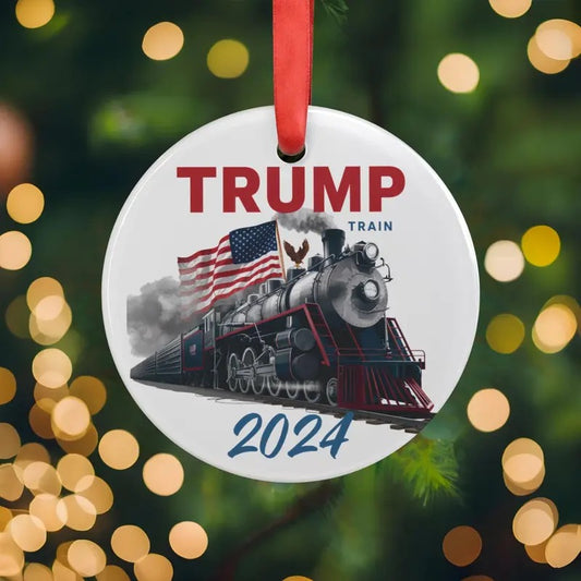 Trump Train 2024 Donald Trump Ornament Keepsake Christmas Gift,Patriotic Donald Trump Ornament for your Christmas Tree Trimming Decor Gift