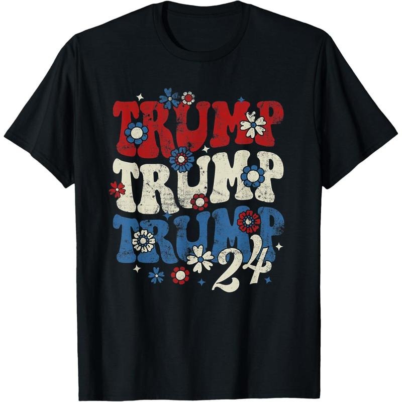 Trump Trump Trump 2024 Retro Groovy T-Shirt made in usa