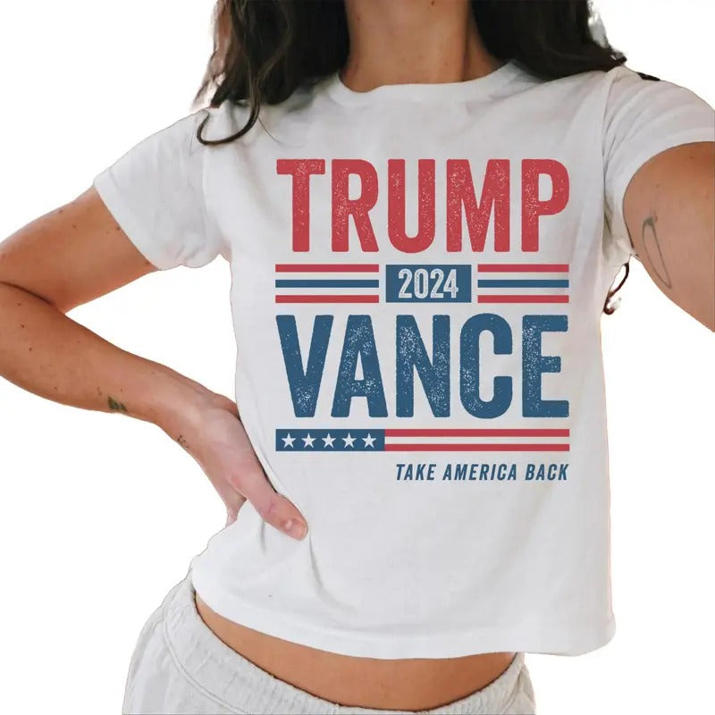 Trump Vance 2024 Baby Tee Donald Trump Baby Tee Trump Merch Casual Comfort