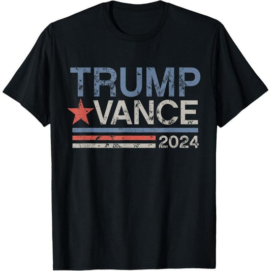 Trump Vance 2024 Retro Stripe Trump JD Vance T-Shirt made in usa
