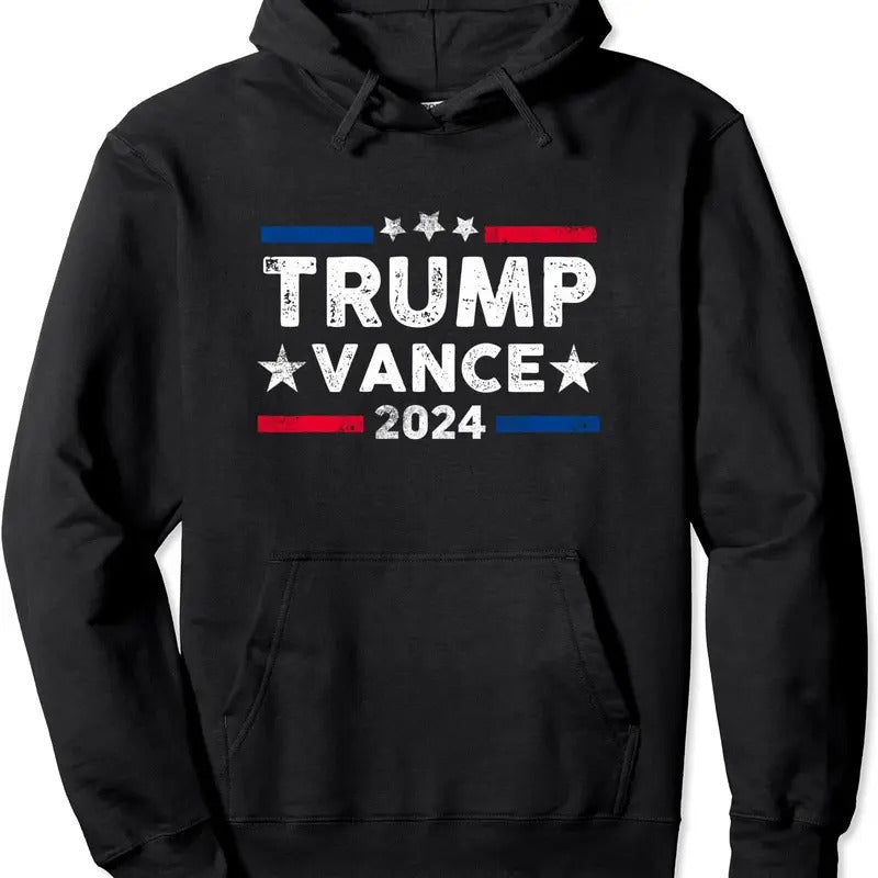 Trump Vance 2024 US Flag Vintage - Election President 2024 Hoodie | Unisex Hooded Sweatshirt