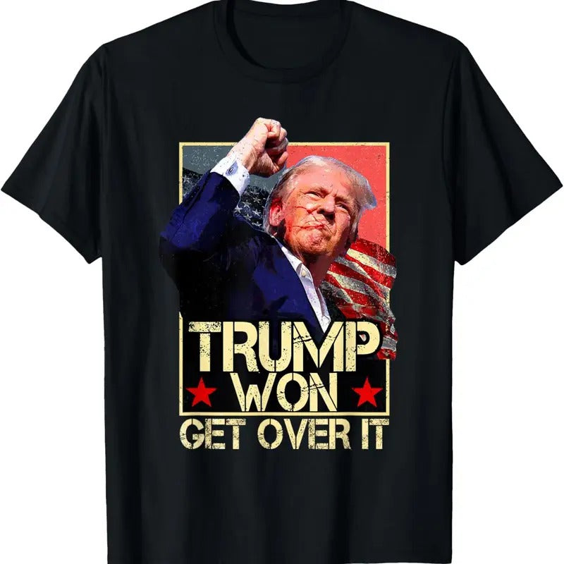 Trump Won Get Over It 2024 Retro T-Shirt