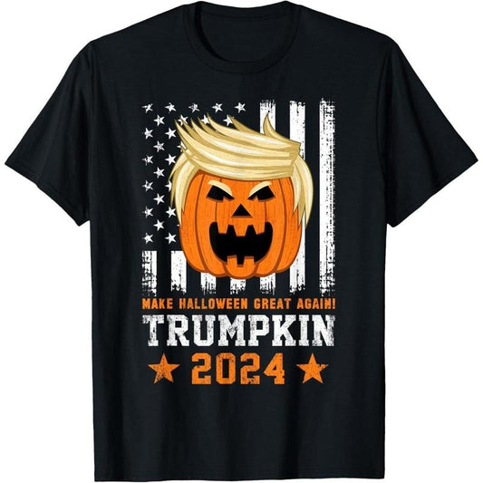 Trumpkin 2024 USA Make Halloween Great Again Funny Trump T-Shirt made in usa