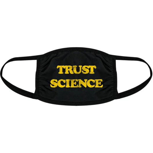 Trust Science Face Mask Funny Doctor Facts Graphic Novelty Nose And Mouth Covering Funny Masks for Adults Funny Science  Novelty Masks for Adults Black