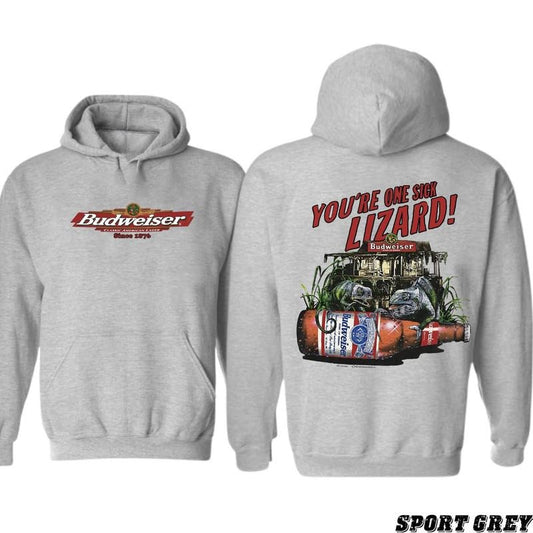 Budweiser Hoodie/Tshirt Vintage Lizard Chameleon Frogs Long Neck Cowboy 1990s Bullfrogs, For Men, For Women, Tshirt GILDAN, gift for Him for He