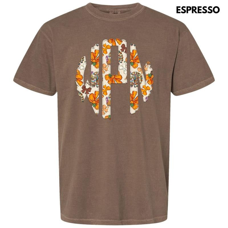 Turkey Disco Monogram Comfort Colors T-Shirt 'NLB'