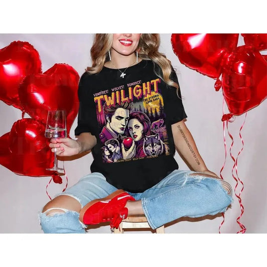 Twilight Shirt Limited Vintage T-Shirt, Oversized Unisex T-shirt Twilight Fans Homage T-shirt, Gift For Book Lover Twilight Saga Comic Retro