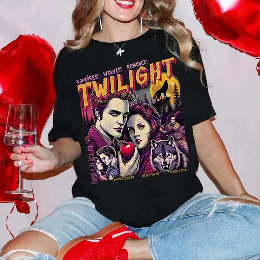Twilighttt Shirt Limited Vintage T-Shirt, Oversized Unisex T-shirt Twilightt Fans Homage T-shirt, Gift For Book Lover Twilightt Saga Comic Retro