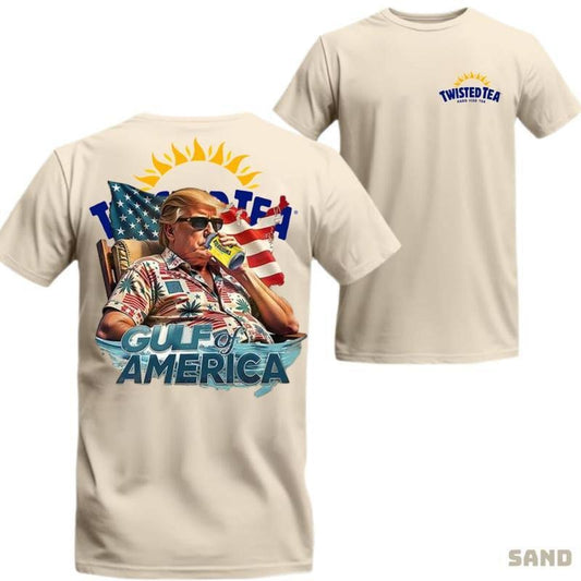 Twisted Tea Gulf of America T-Shirt - Sweatshirt - Hoodie, Drinking Graphic Tee, Patriotic Hard Iced Tea Lover Tee, Vintage Drinking Shirt, Summer Party Outfit Men's Graphic Tees