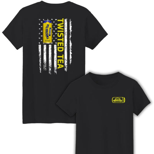 Twisted Tea Logo Flag Funny Two Sides Unisex Cotton T-Shirt
