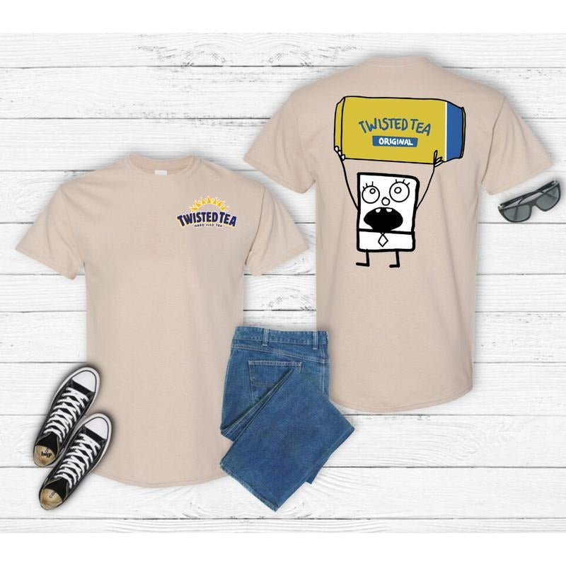 Twisted Tea Original Shirt, Funny Twisted Tea Sweatshirt, DoodleBob Twisted Tea 2 Sides Printed Comfort Fabric Cotton
