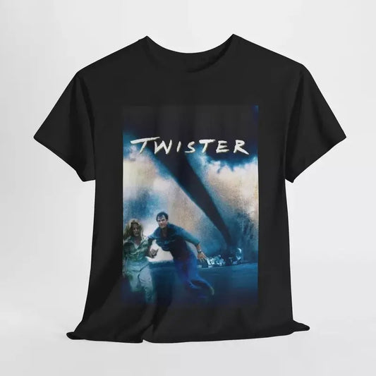 Twister Tshirt Vintage Movie Poster Retro Classic Unisex Heavy Cotton Tee Casual Menswear