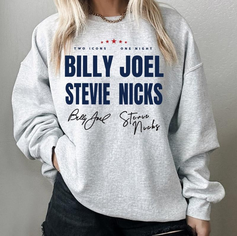 Two Icons One Night Billy Joel Stevie Nick Tour Shirt Sweatshirt Hoodie, Stevie Nicks Tee, Billy Joel Stevie Nick Fan Lovers Shirt