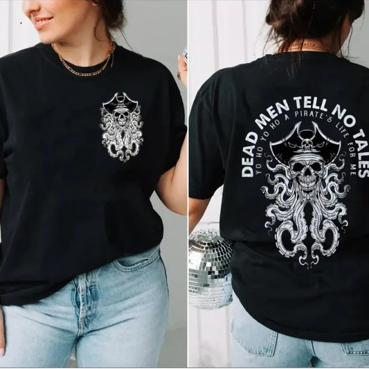 Two Sided Vintage Dead Men Tell No Tales Shirt, Pirates Of The Caribbean, Inspired Shirt, Yo Ho Yo Ho Pirates Life For Me, Viral Shirt, Unisex T-Shirt, Gifts For Fan, Short Sleeve Tee Shirt, Gifts For Birthday Fathers Day Christmas