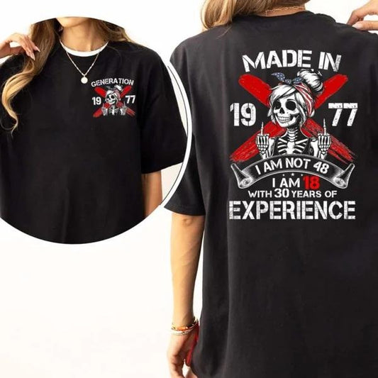 Two-sided Custom Gen X T-shirt, I Am 18 With Years Of Experience Proud Member Of The Fck Your Feelings 1965 - 1980 Hoodies, Inspired Funny Saying Sarcasm Quote Sweatshirts, Badass Generation FAFOT Tees