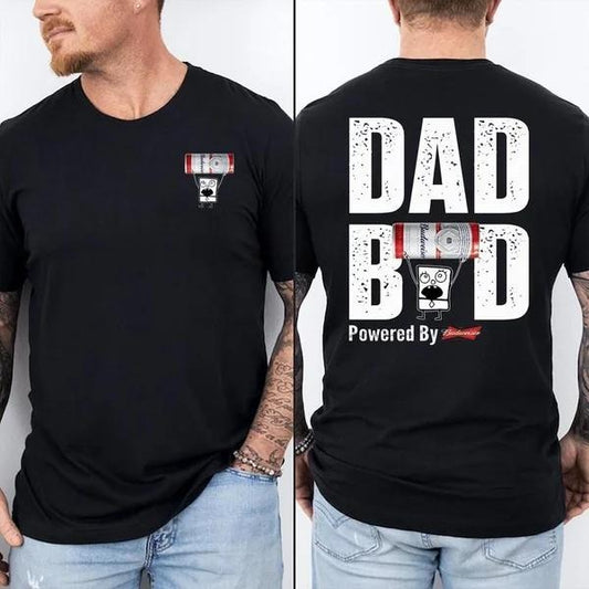 Two-sided Dad Bob Powered By Budweiser T-shirt, Father's Day Gifts, Doodlebob Papa Tee, Funny Summer Graphic Tee, Trendy Outdoors Beer Lover Sweatshirt, Unisex Hoodie