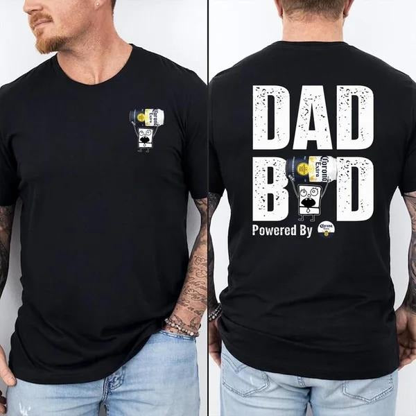 Two-sided Dad Bob Powered By Busch Corona Extra T-shirt, Father's Day Gifts, Doodlebob Papa Tee, Funny Summer Graphic Tee, Trendy Outdoors Beer Lover Sweatshirt, Unisex Hoodie