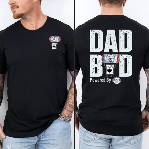 Two-sided Dad Bob Powered By Busch NA T-shirt, Father's Day Gifts, Doodlebob Papa Tee, Funny Summer Graphic Tee, Trendy Outdoors Beer Lover Sweatshirt, Unisex Hoodie