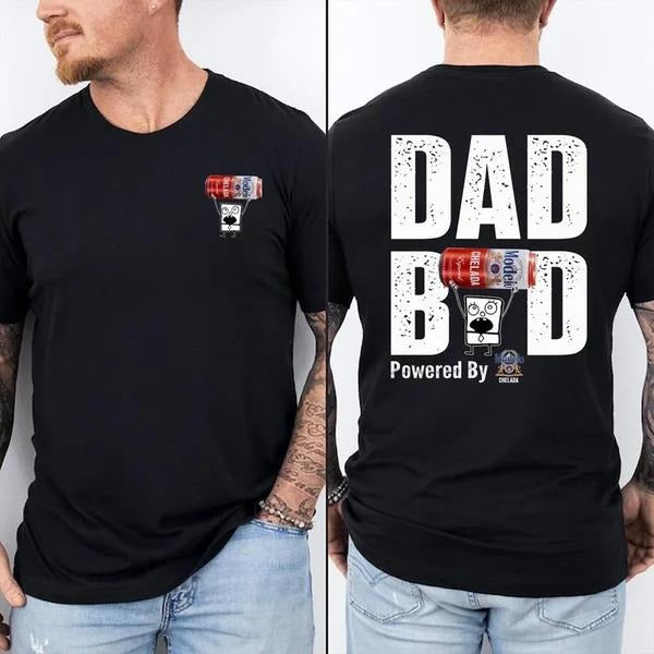 Two-sided Dad Bob Powered By Chelada Beer T-shirt, Father's Day Gifts, Doodlebob Papa Tee, Funny Summer Graphic Tee, Trendy Outdoors Beer Lover Sweatshirt, Unisex Hoodie