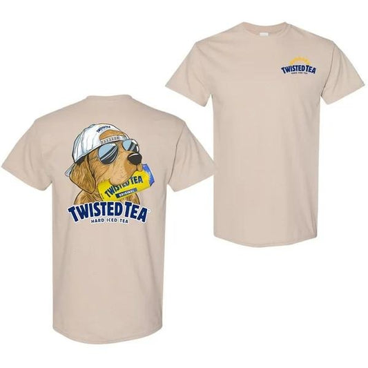 Two-sided Twisted Tea Hunting Dog T-shirt, Funny Summer Graphic Tee, Trendy Outdoors Beer Lover Sweatshirt, Unisex Hoodie