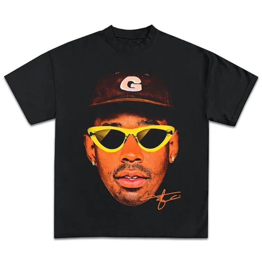 Tyler The Creator Shirt Big Face Vintage Rapper Graphic Tee Hip Hop Y2k Merch Men Women Menswear Top Medium Stylish