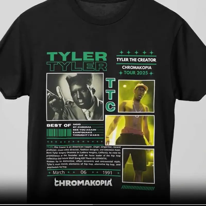 Tyler The Creator Tshirt , Retro Chromakopia Tshirt  90s vintage Tyler shirt , Tyler Chromakopia, Casual, Classic Fashion Cotton Underwear Shirt Womenswear And Menswear T-Shirt, Graphic Tee