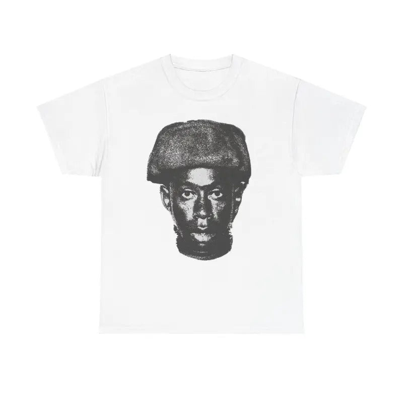 Tyler the Creator Face Black and White Head Tee (Heavy Cotton), Casual, Classic Fashion Cotton Underwear Shirt Womenswear And Menswear T-Shirt, Graphic Tee