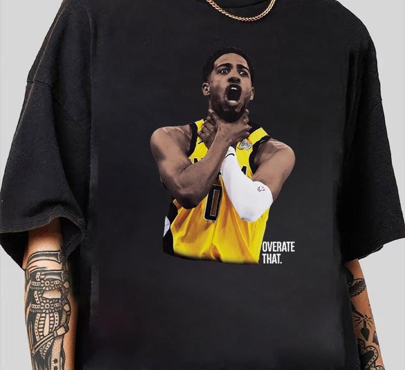Tyrese Haliburton OVERATE THAT 2025 Tee T-Shirt Retro Design Cool Gift for Him
