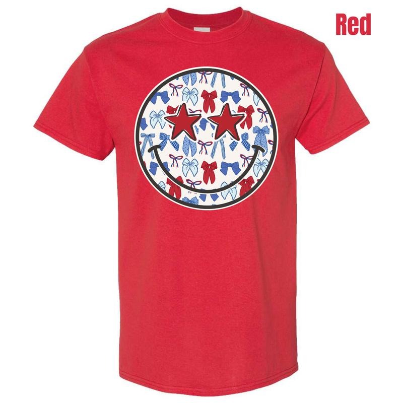 USA Ribbon Happy Face Gildan Short Sleeve T-Shirt 'NLB'
