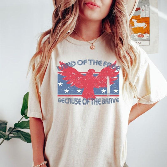 USA Shirt, Land of the Free Because of the Brave Tshirt, Patriotic Shirt Fourth of July Shirt, America Shirt 4th of July, Memorial Day Shirt