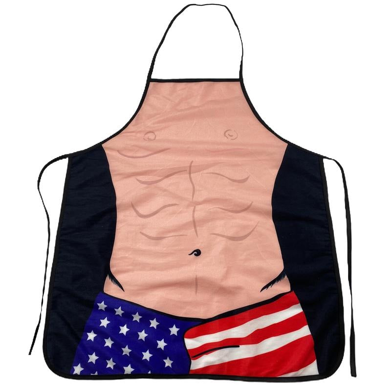 USA Shorts Apron Funny 4th Of July America Graphic Novelty Kitchen Smock Funny Graphic Kitchenwear Patriotic  Funny Food  Novelty Cookware Black