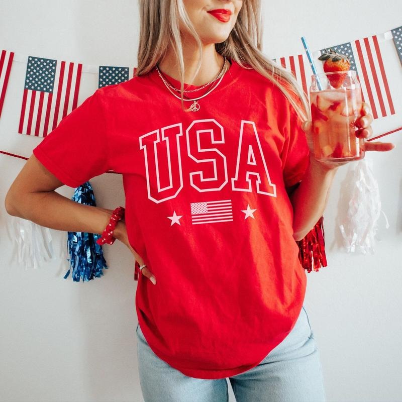 USA T Shirt, 4th of July Tee sweatshirt, Fourth of July Shirt, Big USA Tshirt, American Flag Shirt, Patriotic Shirt, Independence Day Tee
