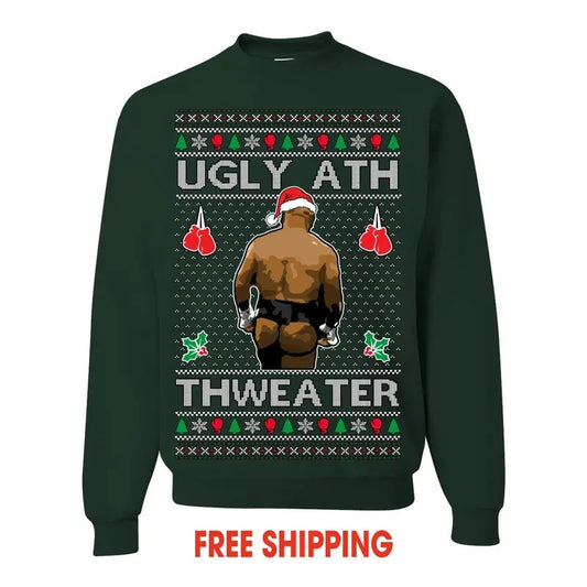 Ugly Ath Sweater Merry Chrithmith, Mike Tyson Butt Viral Ugly Ass Boxing Fight Meme Men Women Funny Ugly Christmas Sweater Ugly Christmas