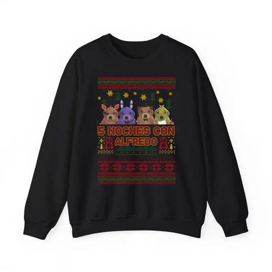 Ugly Christmas 5 Noches Con Alfredo Sweatshirt, Ugly Sweatshirt Funny Alfredo