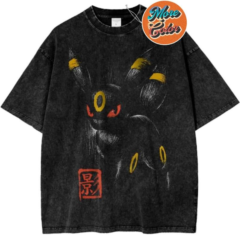 Umbreon Pokemon PKM Anime Vintage Shirt, Cotton Unisex T-Shirt, Crew Neck, Size S- 3XL, Menswear Top, Womenswear Top Underwear Streetwear