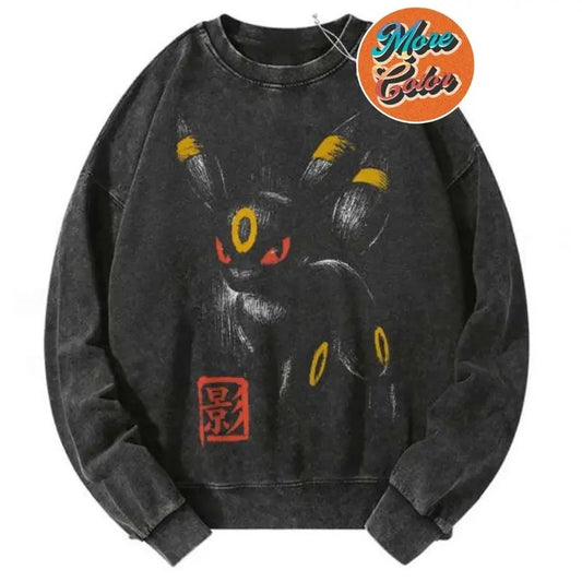 Umbreon Pokemon PKM Anime Vintage Shirts, Cotton Unisex Sweatshirt, Crew Neck, Size S- 3XL, Menswear Top, Womenswear Top Underwear Streetwear