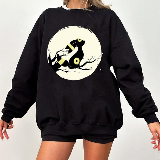 Umbreon T-Shirt Sweatshirt Hoodie, Umbreon Pokemon Shirt, Anime Shirt, Gifts For Umbreon Lover Men Women, Cozy Gaming Apparel, Cute Eevee Holiday Sweatshirt for Gamers