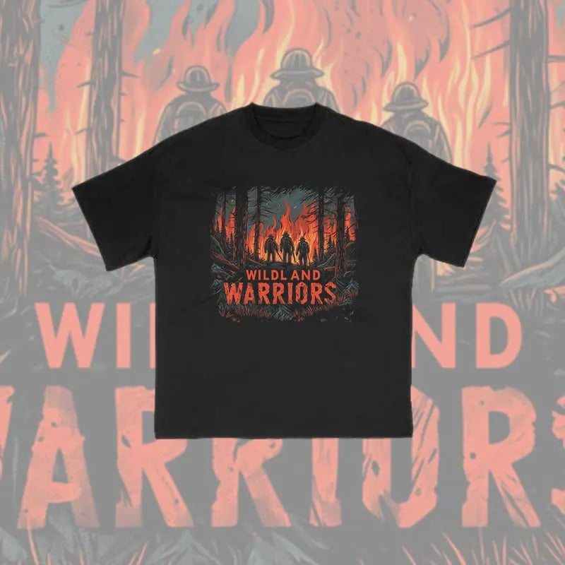 Unisex 100% Cotton Wildland Warriors Print T-shirt vintage  tees cowboys  outfits  men Crewneck Menswear