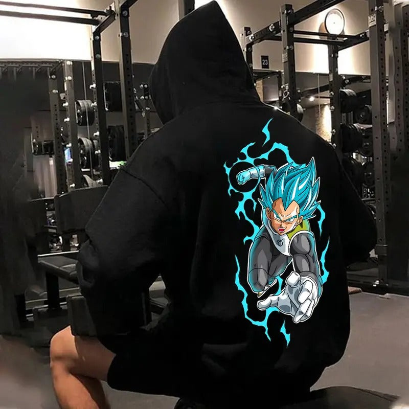 Unisex Casual Anime Vegeta Print Hoodie, Casual Dragon Ball Hoodie, Manga Hoodie For Men, Best Anime Hoodie, Gift For Anime Lovers, Anime Printed Shirt, DB Gift For Fans, Gift For Him, Gift For Her Tops
