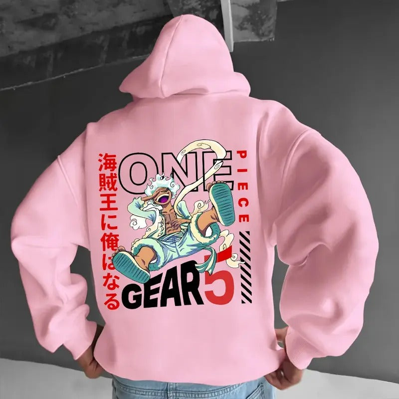 Unisex Casual One Piece Anime Print Hoodie, Luffy Gear 5 Hoodie, Manga Hoodie For Men, Best Anime Hoodie, Gift For Anime Lovers, Anime Printed Shirt, One Piece Gift For Fans, Gift For Him, Gift For Her